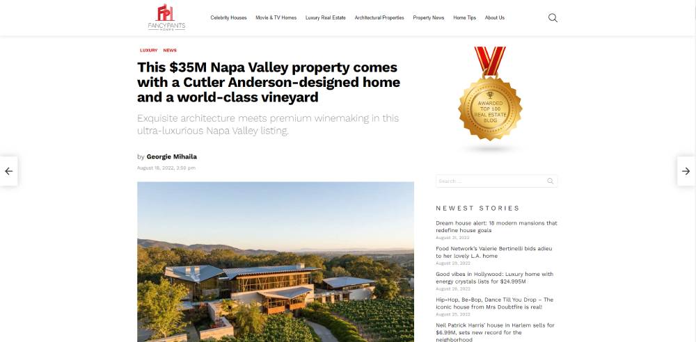 35M Napa Valley property